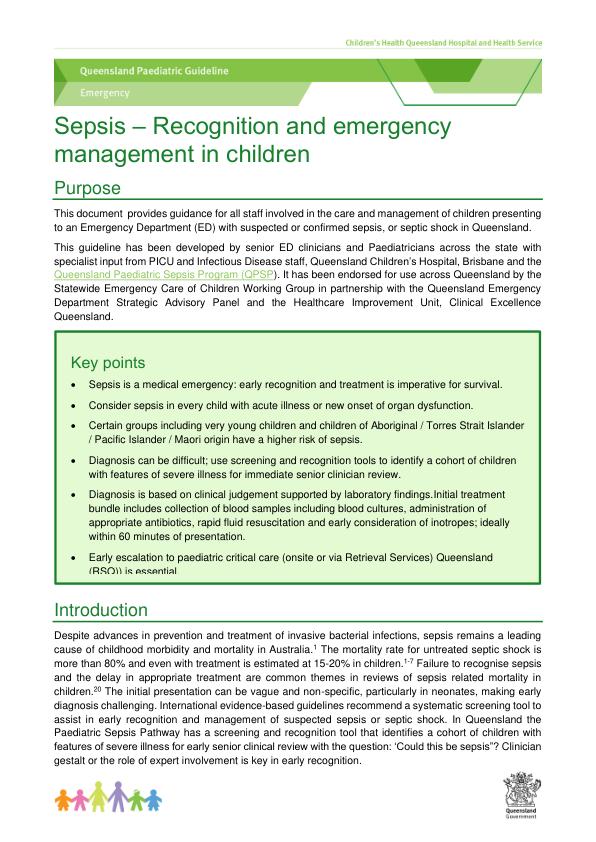 Thumbnail of Sepsis recognition and emergency management in children