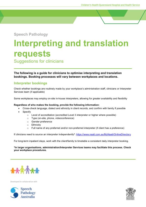 Thumbnail of Word template: Interpreting and translation requests – suggestions for speech pathologists