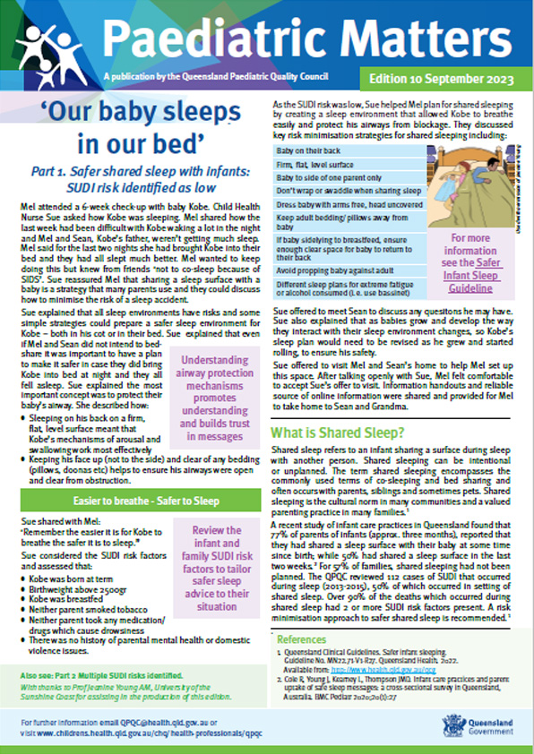 Thumbnail of Paediatric Matters – Safer shared sleep with infants part 1