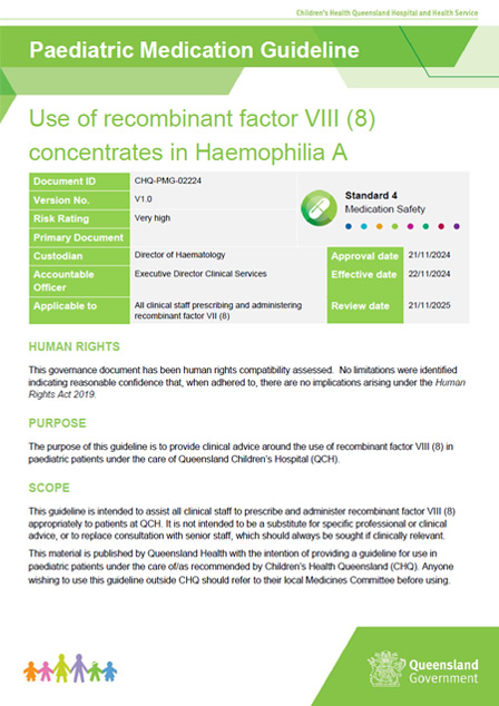 Thumbnail of Use of recombinant factor VIII (8) concentrates in Haemophilia A