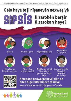 Thumbnail of Do you know the signs of Sepsis in children postcard in Kurmancî / Kurdish