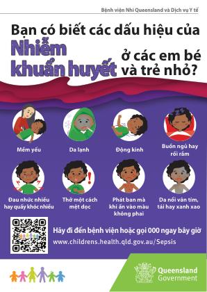 Thumbnail of Do you know the signs of Sepsis in children postcard in Tiếng Việt / Vietnamese
