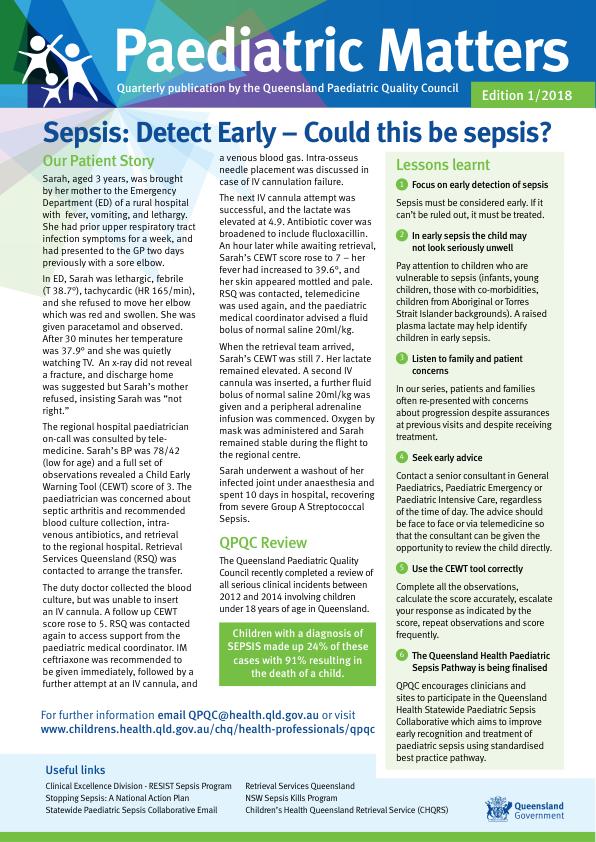 Thumbnail of Paediatric Matters – Sepsis: detect early – could this be sepsis?