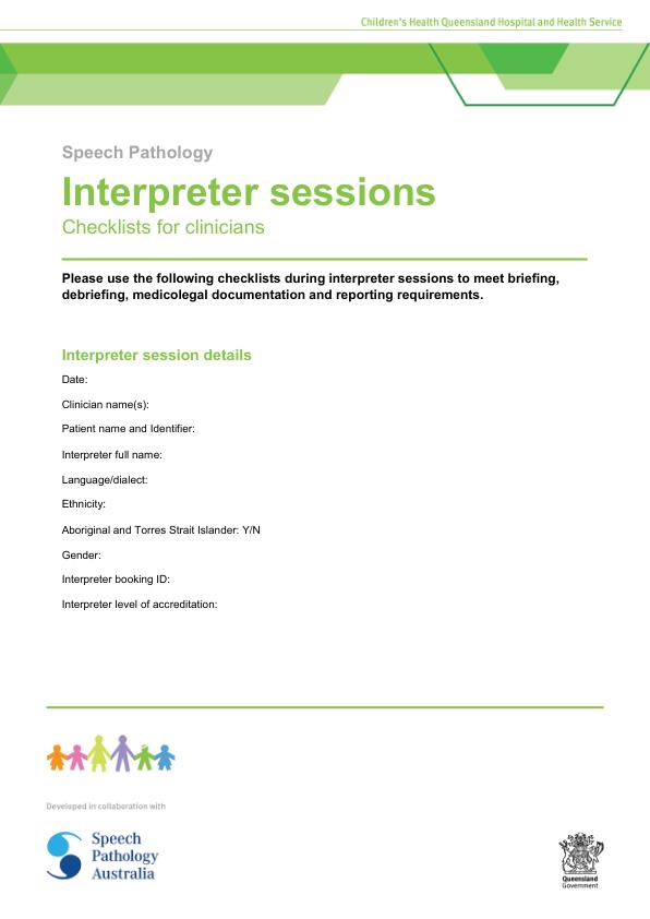 Thumbnail of Word template: Interpreter sessions – checklist for speech pathologists
