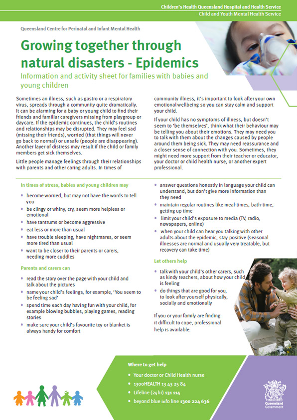 Thumbnail of Epidemics – Growing together through natural disasters information sheet