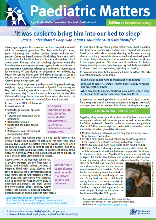 Thumbnail of Paediatric Matters - Safer shared sleep with infants - part 2