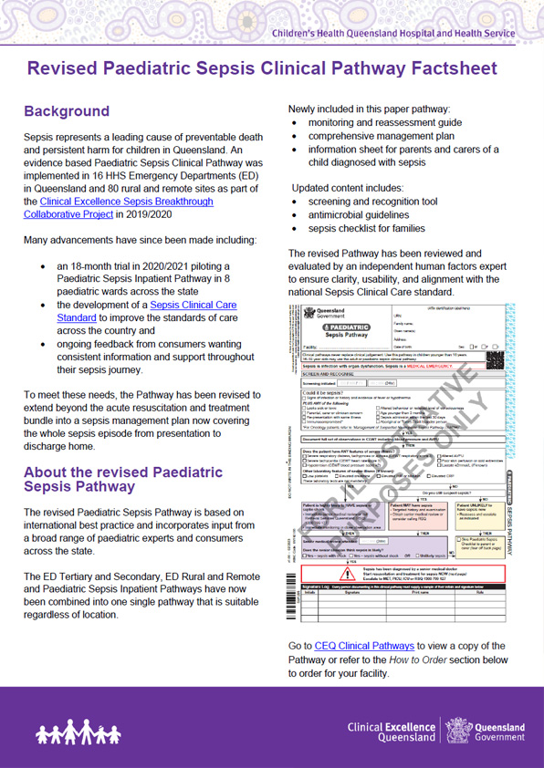 Thumbnail of Paediatric Sepsis Clinical Pathway Factsheet