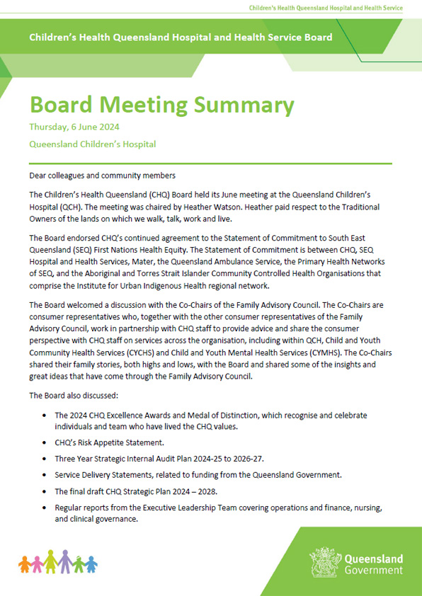 Thumbnail of Board meeting summary June 2024