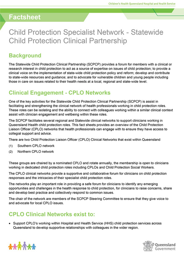 Thumbnail of Child Protection Specialist Network - Statewide Child Protection Clinical Partnership