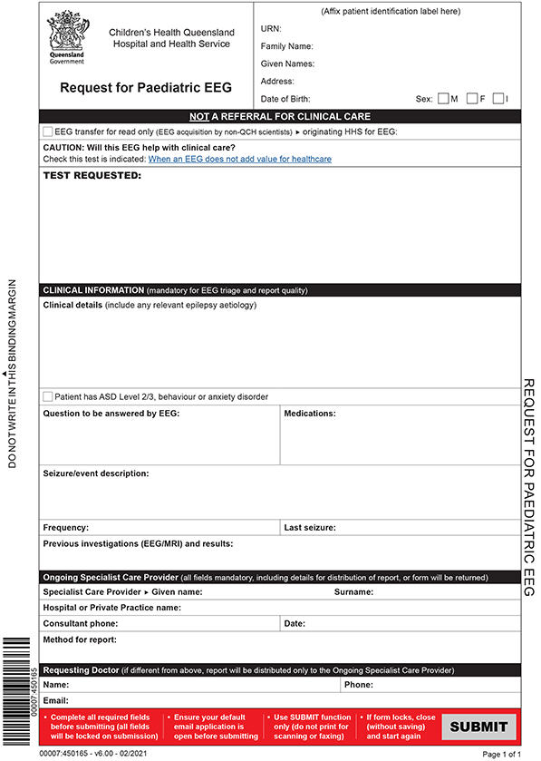 Thumbnail of EEG referral direct email form