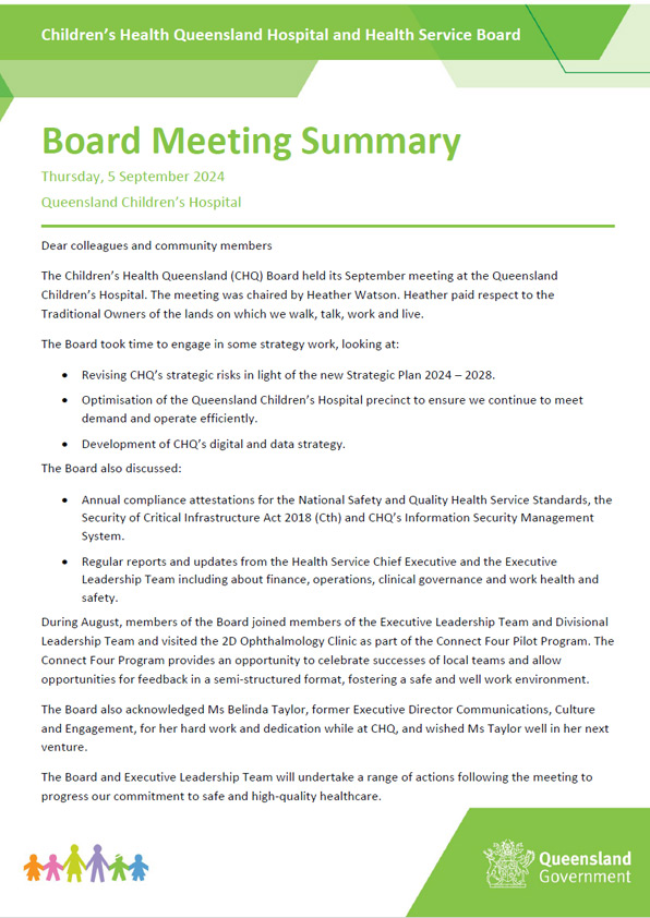 Thumbnail of Board meeting summary September 2024